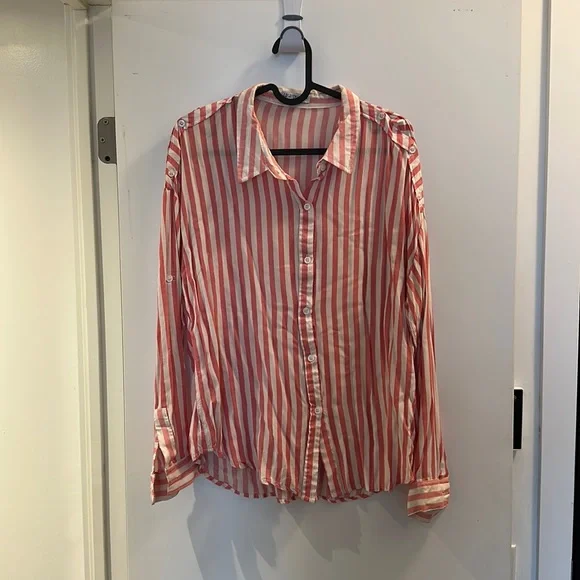 Striped Button up Top - Picture 1 of 2